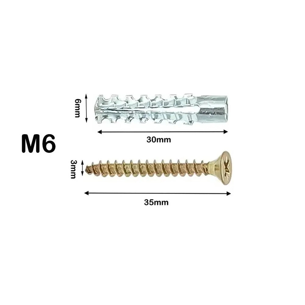 Tornillos + taco autoperforantes de expansión metálicos dentados
